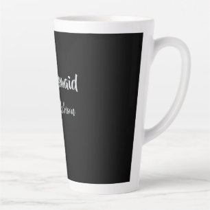 Bride squad bridesmaid name silver black wedding latte mug