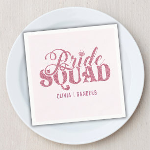 Bride Squad Bright Pink Napkins