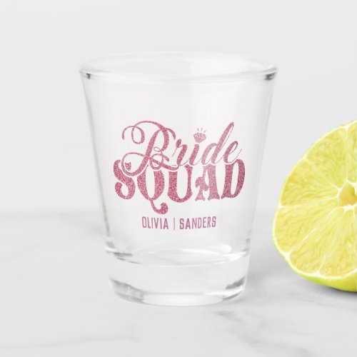 Bride Squad Bright Pink Shot Glass