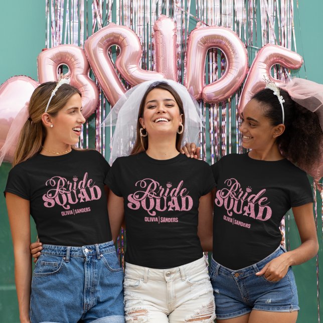 Bride Squad Bright Pink T-Shirt (Creator Uploaded)