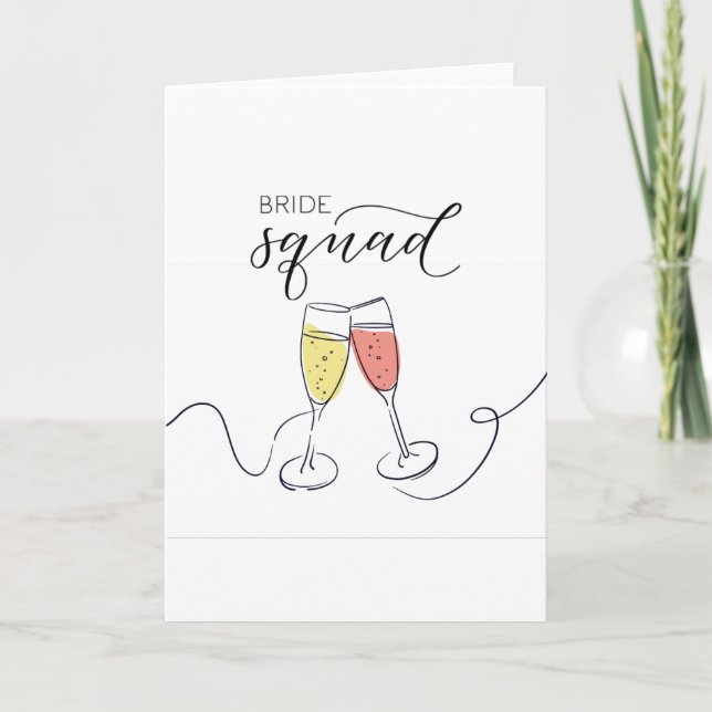 Bride Squad Champagne Toast Card (Front)
