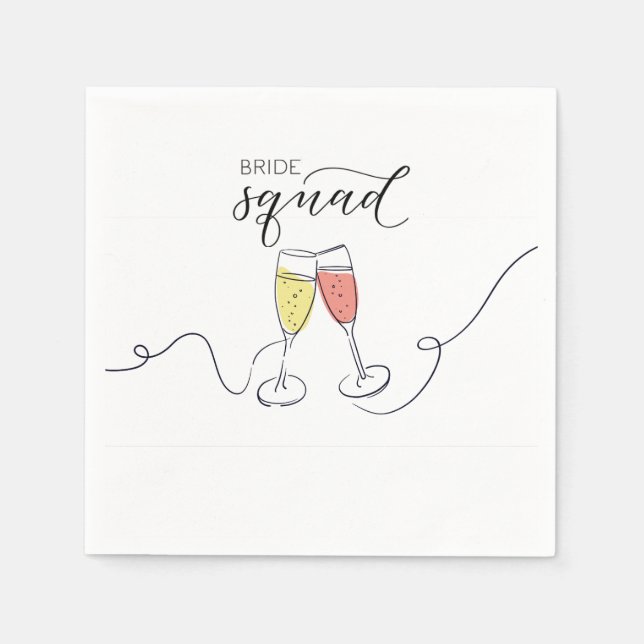 Bride Squad Champagne Toast Napkins (Front)