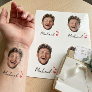 Bride Squad Custom Face and Name Party Temporary Tattoos