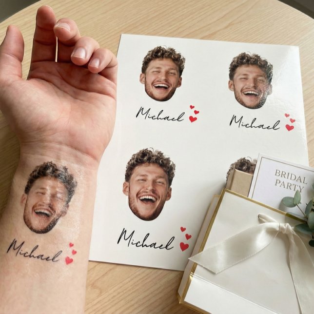 Bride Squad Custom Face and Name Party Temporary Tattoos (Creator Uploaded)