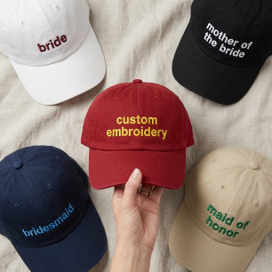 Bride Squad Custom Wedding Party Elegant Script Embroidered Baseball Cap