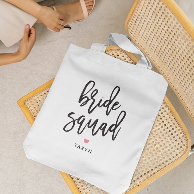 Bride Squad Editable Color Bridal Party Tote Bag (Creator Uploaded)