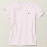 Bride Squad fun novelty pink script bridal party  Embroidered Shirt<br><div class="desc">Celebrate in style with this custom BRIDE squad pink embroidered t shirt. Perfect for everyone in your bridal party. Easily customize with their names on the front and their position on the sleeves.</div>