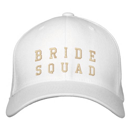 Bride Squad  Gold Bachelorette Bridesmaid Modern Embroidered Baseball Cap