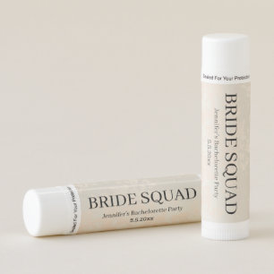 bride squad gold bachelorette party favor lip balm
