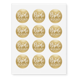 BRIDE SQUAD Gold Bridal Shower Tattoos Hen Party