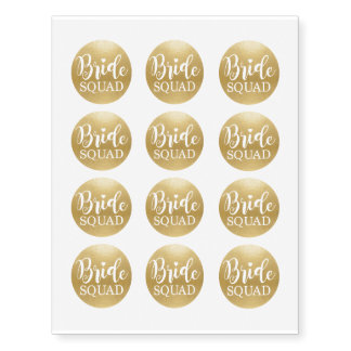 BRIDE SQUAD Gold Bridal Shower Tattoos Hen Party