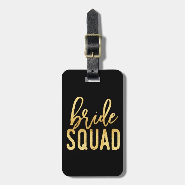 Bride Squad Gold Luggage Tag (Front Vertical)