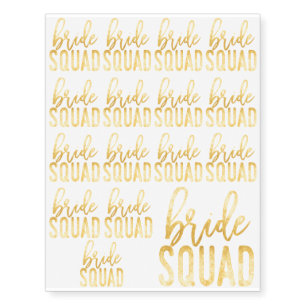 Bride Squad Gold Temporary Tattoos