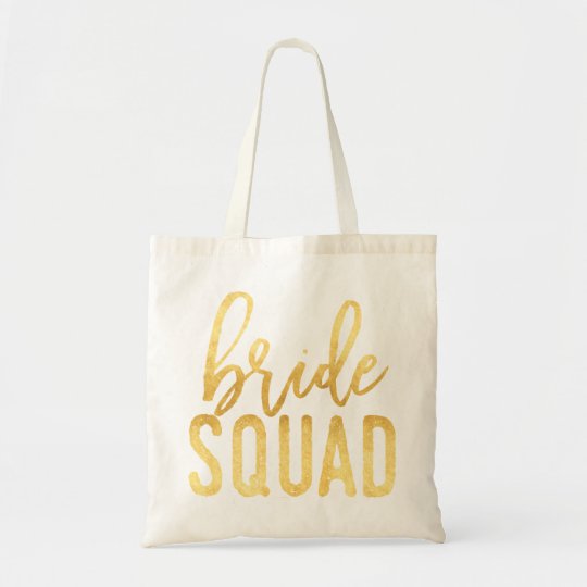 Bride Squad Gold Tote Bag | Zazzle.com