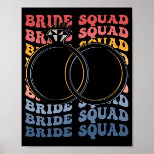 Bride Squad Groovy Bridal Party Bridesmaid Poster