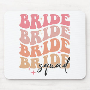 Bride Squad Groovy Theme Bridal Shower Bachelorett Mouse Pad