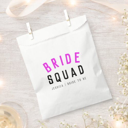 Bride Squad  Hot Pink Bachelorette Bridesmaid Favor Bag