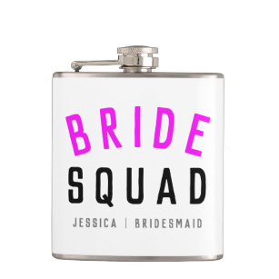 Bride Squad   Hot Pink Bachelorette Bridesmaid Flask