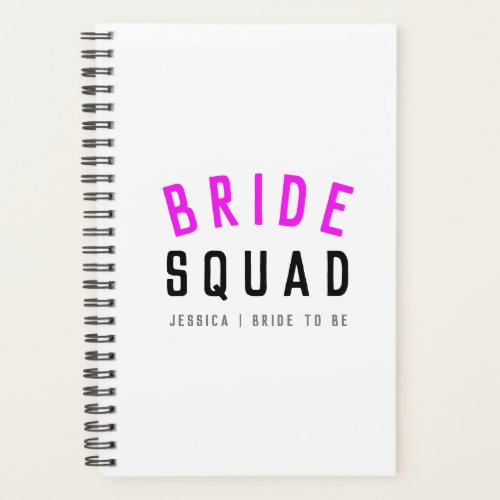 Bride Squad  Hot Pink Bachelorette Bridesmaid Planner