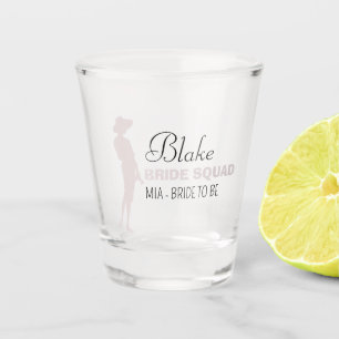 Bride Squad   Hot Pink Bachelorette Bridesmaid  Sh Shot Glass