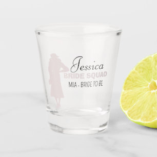 Bride Squad   Hot Pink Bachelorette Bridesmaid  Shot Glass