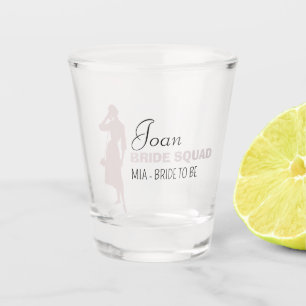 Bride Squad   Hot Pink Bachelorette Bridesmaid  Shot Glass