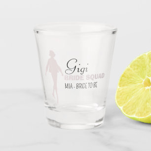 Bride Squad Hot Pink Bachelorette Bridesmaid Shot Glass
