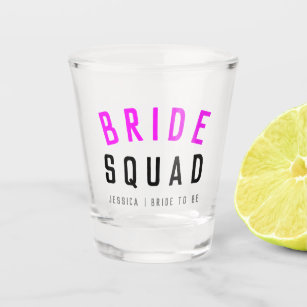 Bride Squad   Hot Pink Bachelorette Bridesmaid Shot Glass