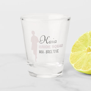 Bride Squad Hot Pink Bachelorette Bridesmaid Shot Glass