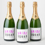 Bride Squad | Hot Pink Bachelorette Bridesmaid Sparkling Wine Label