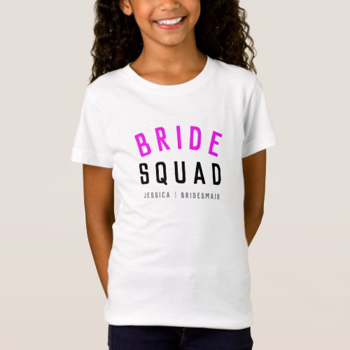 Bride Squad  Hot Pink Bachelorette Bridesmaid T_Shirt