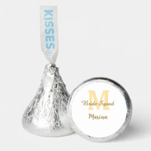 Bride squad monogram golden bridal shower simple hershey®'s kisses®