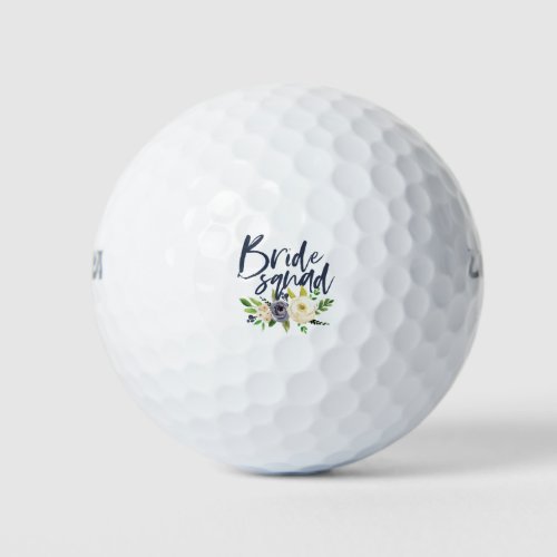 bride squad navy floral bachelorette bridal shower golf balls