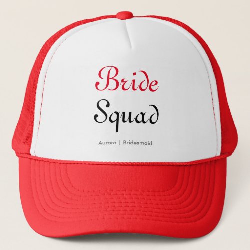 Bride Squad Personalized Bachelorette Bridesmaid Trucker Hat