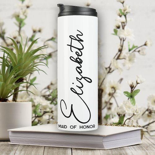 Bride Squad Personalized Bridesmaid Gift White Thermal Tumbler