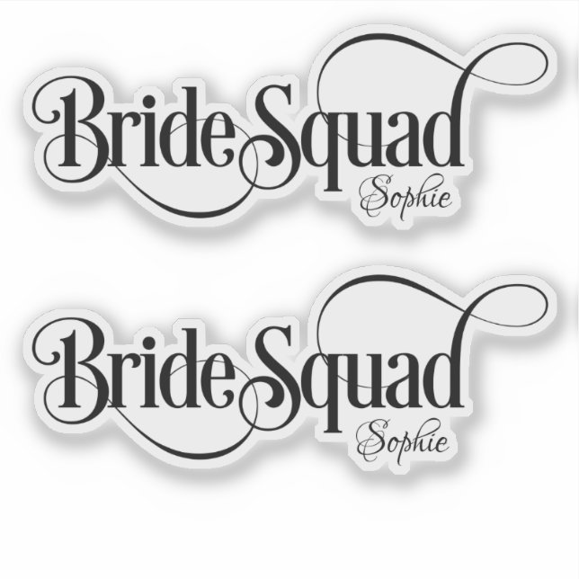 Bride Squad Personalized  Sticker (Front)