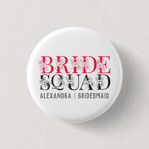 Bride Squad   Pink Bachelorette Party Bridesmaid Button