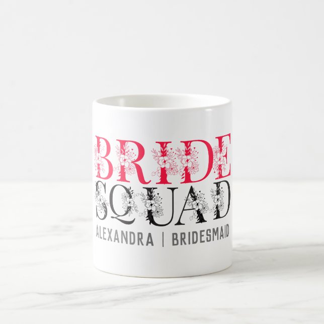 Bride Squad | Pink Bachelorette Party Bridesmaid Coffee Mug (Center)