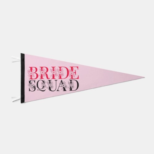 Bride Squad  Pink Bachelorette Party Bridesmaid  Pennant Flag