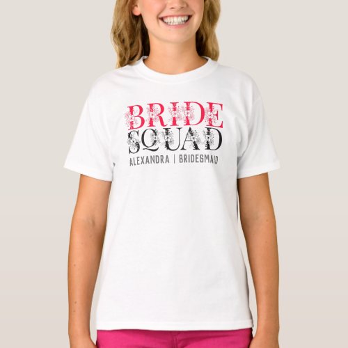 Bride Squad  Pink Bachelorette Party Bridesmaid T_Shirt