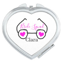 Bride squad pink black googles heart bridesmaid 