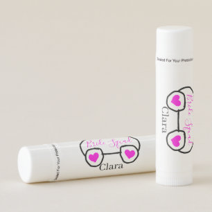 Bride squad pink black googles heart bridesmaid  lip balm