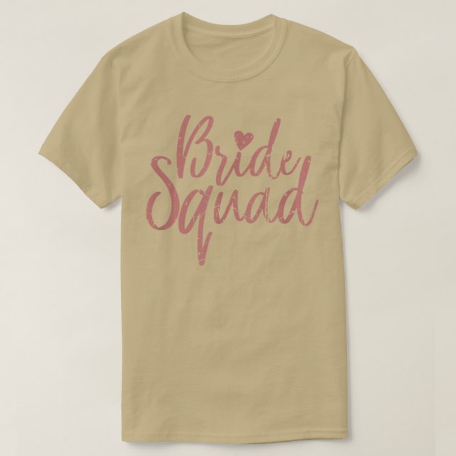 Bride Squad Pink Cute Bridesmaid Bachelorette Part T-Shirt (Design Front)