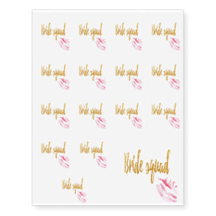 bride-squad-pink-kiss. temporary tattoos