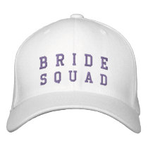 Bride Squad | Purple Bachelorette Bridesmaid Name Embroidered Baseball Cap