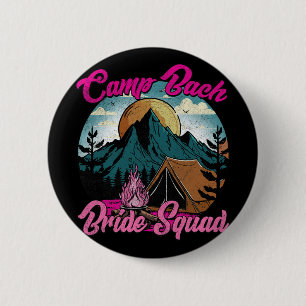 Bride Squad Retro Camping Camp Bachelorette Party Button