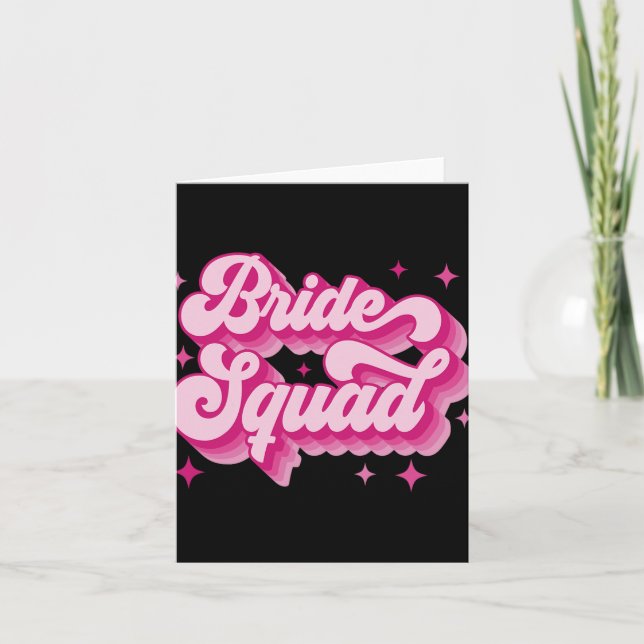 Bride Squad Retro Wedding Bridal Party Bachelorett Card (Front)