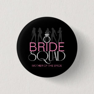 Bride Squad Silhouettes White on Dark ID252 Button
