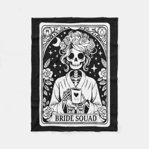 Bride Squad Skeleton Wedding Bachelorette Gothic Fleece Blanket