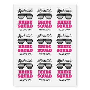 Bride Squad temporary bachelorette party tattoos